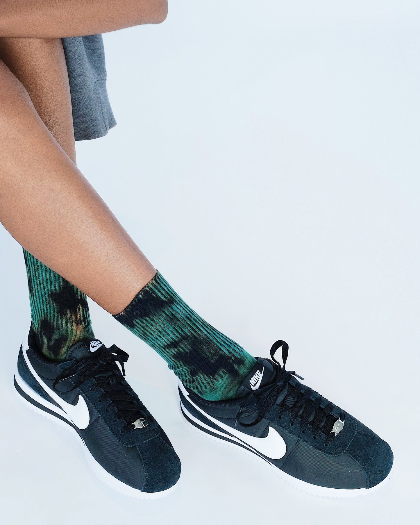 Green Reverse Dye Fashion Sock